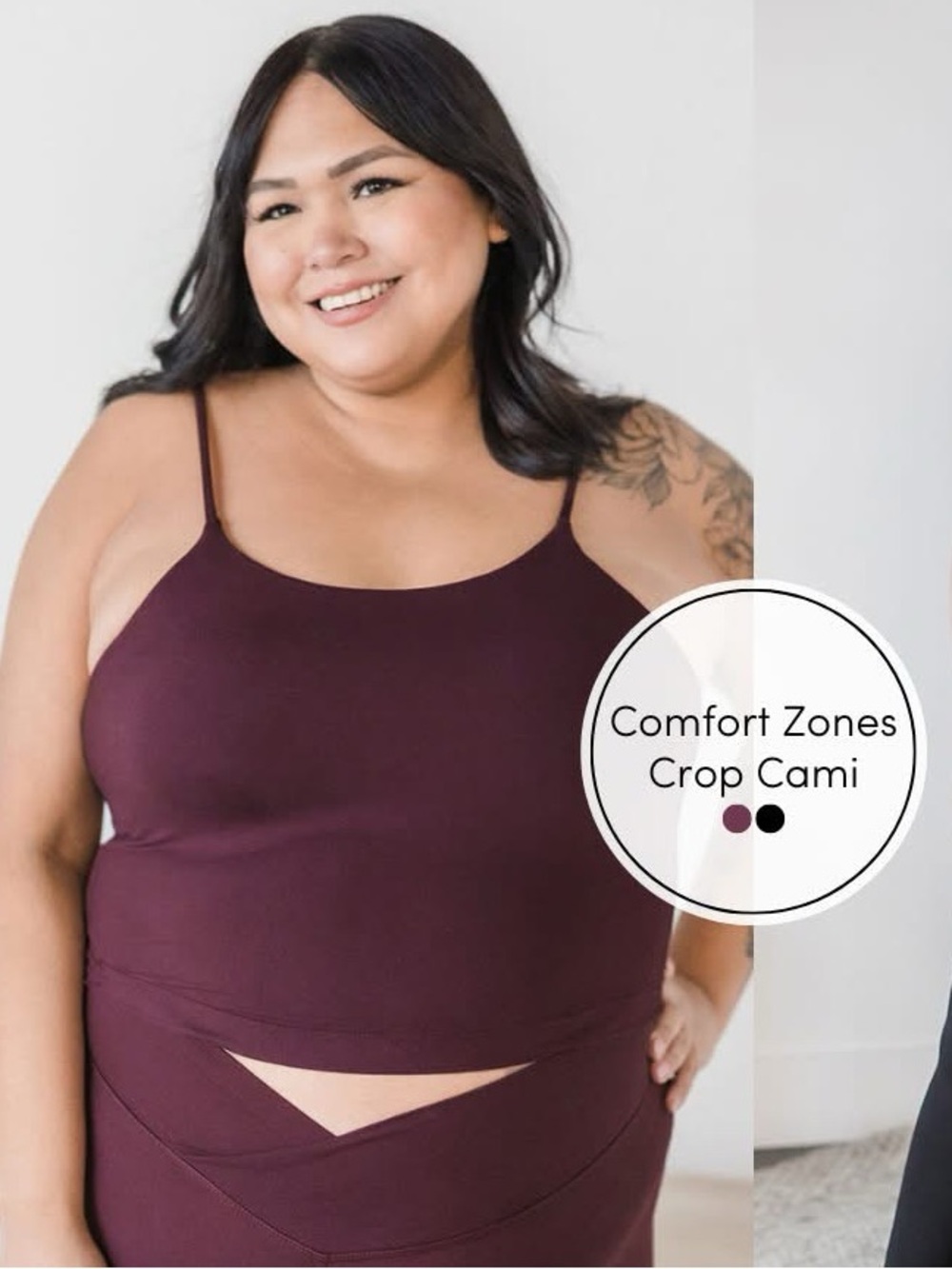 Comfort Zones Crop Cami (NWT) Wine/Burgundy, Size Medium